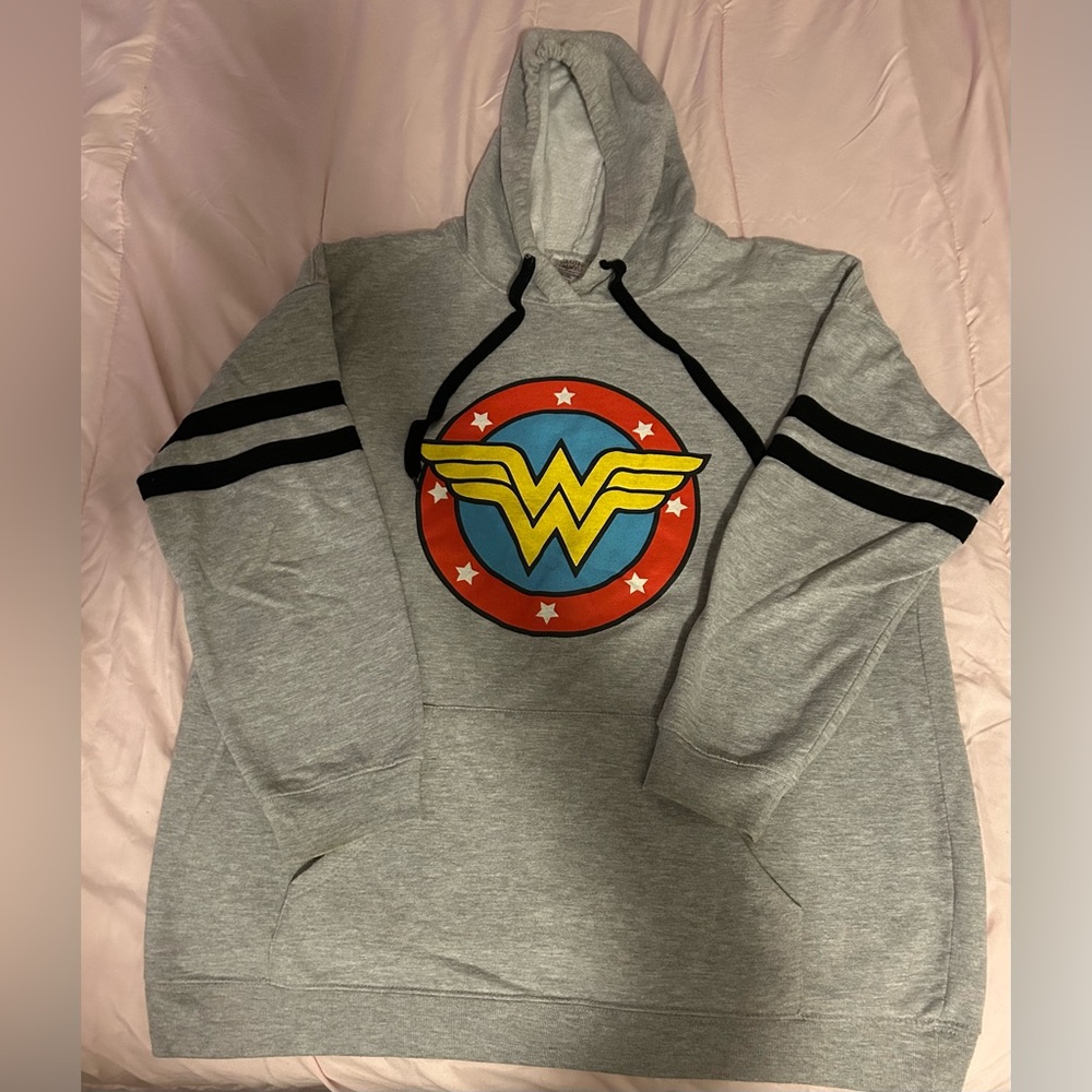 Gray Wonder Woman Hoodie with Logo